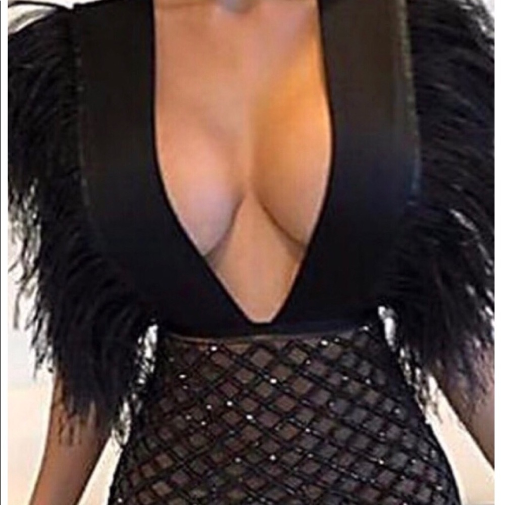 Black feather dress